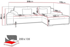 Γωνιακός καναπές Bangkok-Gkri-Δεξιά