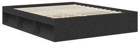 vidaXL Σκελετός Κρεβατιού Μαύρο 160 x 200 cm Στερεά ξυλεία πεύκου