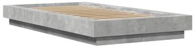 vidaXL Πλαίσιο Κρεβατιού Γκρι Σκυροδέματος 100x200 εκ. Επεξεργ. Ξύλο