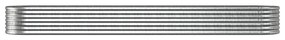 Ζαρντινιέρα Ασημί 368x80x36 εκ. Ατσάλι με Ηλεκτρ. Βαφή Πούδρας - Ασήμι