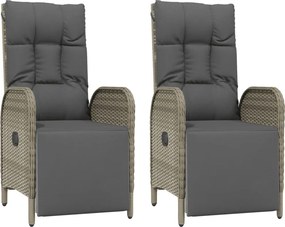 vidaXL Σετ Τραπεζαρίας Κήπου 9 τεμ. Γκρι Συνθ. Ρατάν με Μαξιλάρια