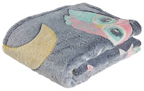 Κουβέρτα Φωσφοριζέ Fleece Λίκνου 80x110εκ. Relax 4864 Γκρι-Κίτρινο-Ροζ Das Baby