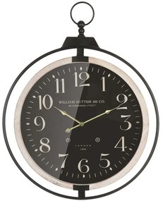 Ρολόι Τοίχου 15-00-94260 59,5x73x6,5cm Black-White Marhome Μέταλλο,Γυαλί