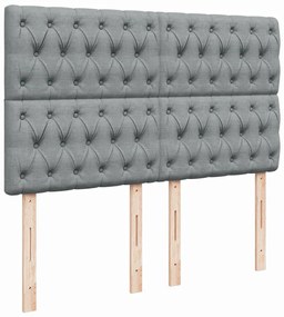 ΚΡΕΒΑΤΙ BOXSPRING ΜΕ ΣΤΡΩΜΑ ΑΝΟΙΧΤΟ ΓΚΡΙ 140X190 ΕΚ. ΥΦΑΣΜΑΤΙΝΟ 3292058