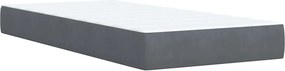 vidaXL Κρεβάτι Boxspring με Στρώμα Σκούρο Γκρι 90x190 εκ. Βελούδινο