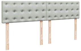 vidaXL Κρεβάτι Boxspring με Στρώμα Ανοιχτό Γκρι 180x200 εκ. Βελούδινο