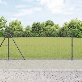 vidaXL Φράχτης με Στήλες. Γκρι 0.8 x 25 m Ατσάλι