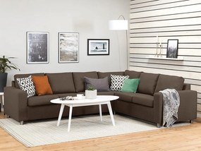 Γωνιακός Καναπές Scandinavian Choice C151, Ασημί, Καφέ, 284x223x80cm, Πόδια: Μέταλλο | Epipla1.gr