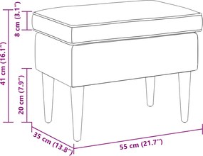 vidaXL Πολυθρόνα Ποδιών Μαύρο 55 x 35 x 41 εκ Πολυεστέρας