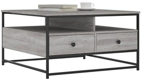 vidaXL Τραπεζάκι Σαλονιού Γκρι Sonoma 80 x 80 x 45 εκ. Επεξεργ. Ξύλο