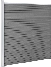 vidaXL Πάνελ Περίφραξης Γκρι 1218 x 186 εκ. από WPC