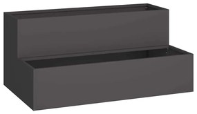 vidaXL Γλάστρα Κήπου Μαύρο 100 x 60 x 45 εκ Ατσάλι