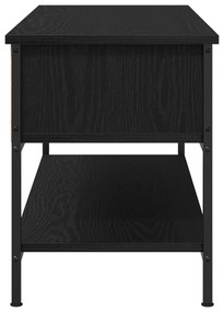 vidaXL Κάστρο τηλεόρασης Μαύρο Δρυς 100x35x45 cm Επεξεργασμένο ξύλο και χάλυβας