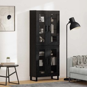 vidaXL Highboard 2 τμχ. Μαύρη Οξυά 69,5 x 34 x 180 εκ.