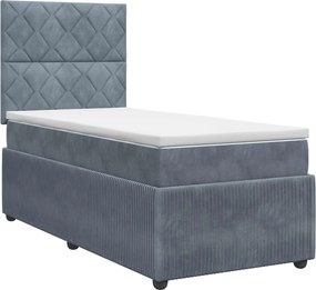 vidaXL Κρεβάτι box spring με στρώμα Σκούρο Γκρι 80 x 200 cm Βελούδο
