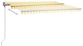 vidaXL Τέντα Συρόμενη Χειροκίνητη με LED Κίτρινο / Λευκό 400 x 300 εκ.