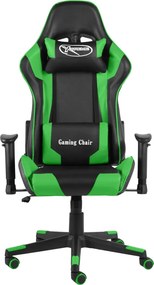 vidaXL Καρέκλα Gaming Περιστρεφόμενη Πράσινη PVC