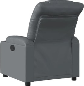 vidaXL Πολυθρόνα Ανακλινόμενη Γκρι από Συνθετικό Δέρμα