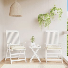 vidaXL Μαξιλάρια Καρέκλας Κήπου 2 τεμ. Λευκά 40x40x7 εκ. Υφασμάτινα