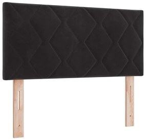 vidaXL Κρεβάτι με ελατήρια με στρώμα Μαύρο 100 x 200 cm Βελούδο