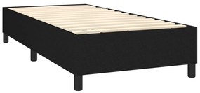 vidaXL Κρεβάτι Boxspring με Στρώμα Μαύρο 90x190 εκ.Υφασμάτινο