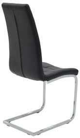 Καρέκλα Darrell pakoworld pu μαύρο-βάση χρωμίου 42x49x106εκ | Συσκευασία 2 τμχ
