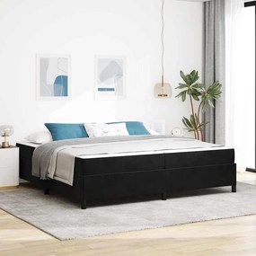 vidaXL Σκελετός Κρεβατιού με στρώμα Μαύρο 200 x 200 cm ύφασμα