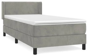 ΚΡΕΒΑΤΙ BOXSPRING ΜΕ ΣΤΡΩΜΑ ΑΝΟΙΧΤΟ ΓΚΡΙ 90X190 ΕΚ. ΒΕΛΟΥΔΙΝΟ 3130871