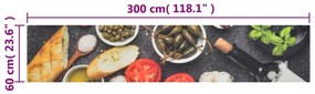 Χαλί Κουζίνας Πλενόμ. Σχέδιο Κρασί/Δείπνο 60x300 εκ. Βελούδινο - Πολύχρωμο