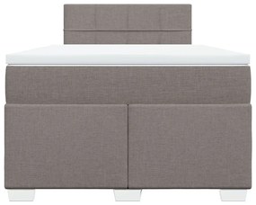 Κρεβάτι Boxspring με Στρώμα Taupe 120x190 εκ. Υφασμάτινο - Μπεζ-Γκρι