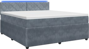 vidaXL Κρεβάτι box spring με στρώμα Σκούρο Γκρι 140 x 200 cm Βελούδο