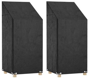 vidaXL Καλύμματα Καρέκλας με 8 Κρίκους 2 τεμ 65x65x110/150 εκ Πολυαιθ.