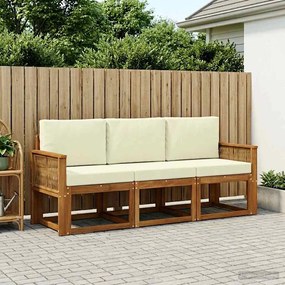 vidaXL Σειρά Καναπέ Εξωτερικού 3 pcs Φυσικό και Κρέμα Πολυεστέρας
