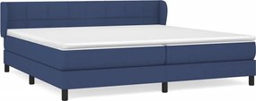 vidaXL Κρεβάτι Boxspring με Στρώμα Μπλε 200x200 εκ. Υφασμάτινο