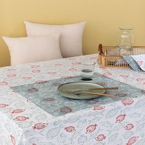 Τραπεζομάντηλο Tat12 White Palamaiki 150x140 Cotton-Polyester