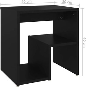 vidaXL Κομοδίνο Μαύρο 40 x 30 x 40 εκ. από Επεξ. Ξύλο