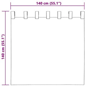 vidaXL Κουρτίνα με κουρτίνες 2 pcs Καφέ 140 x 140 cm Βελούδο