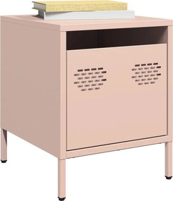 vidaXL Κομοδίνο Ροζ 35x39x43,5 εκ. από Χάλυβα