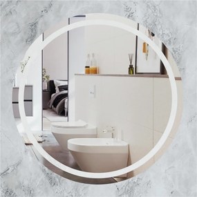 Stewehome Στρογγυλός Καθρέπτης LED Μπάνιου με Κομψό Design λευκό Ø75cm