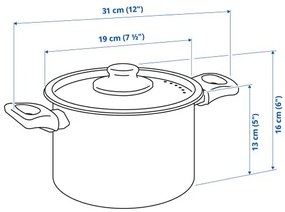 HEMLAGAD κατσαρόλα με καπάκι, 3 l 104.622.03