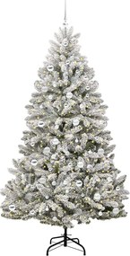 vidaXL Τεχνητό Χριστουγεννιάτικο Δέντρο Πράσινο και Λευκό 210 cm