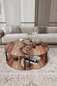 Coffee Table Set Yin Yang 3 70 - Walnut Walnut