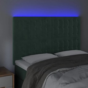 Κεφαλάρι Κρεβατιού LED Σκούρο Πράσινο 144x5x118/128 εκ. - Πράσινο