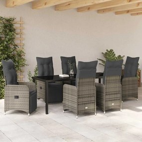 vidaXL Σέτ φαγητού για κήπο 7 pcs Μπεζ συνθετικό ρατάν