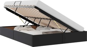 vidaXL Κρεβάτι Οθωμανικού Τύπου Μαύρο 140 x 200 cm Τεχνητό Δέρμα
