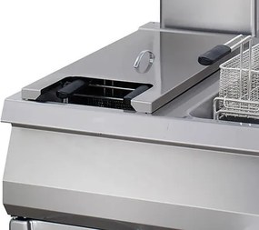 Premium Deep Fryer - 2 x 22L - Double Unit - 90cm Deep - with Drain Tap - Gas