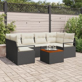vidaXL Σετ Σαλονιού Κήπου 7 pcs Μαύρος, λευκός Σετ 5 τεμαχίων