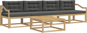 vidaXL Σειρά Καναπέ Εξωτερικού με μαξιλάρι 4 pcs Άσπρο και Ανθρακί
