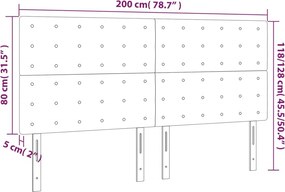 vidaXL Κεφαλάρι Κρεβατιού LED Μαύρο 200x5x118/128 εκ