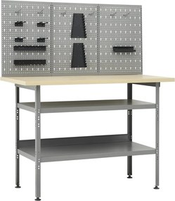 vidaXL Πάγκος Εργασίας με Τρία Πάνελ Τοίχου